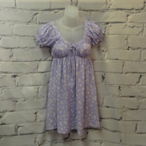RSQ Light Purple w/Daises Short Sleeve Sun Dress